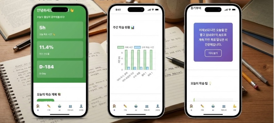 학습 관리 AI 코치 UI 목업